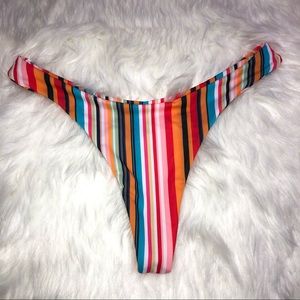 High cut thong bikini bottom